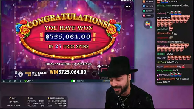 win of 725 k dollars roshtein