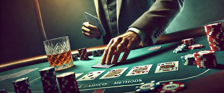 Cheating Casino. Man playing poker