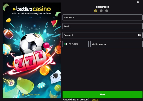 Betlive Register