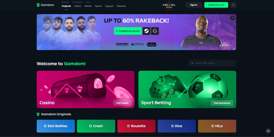 Home page Gamdom Casino