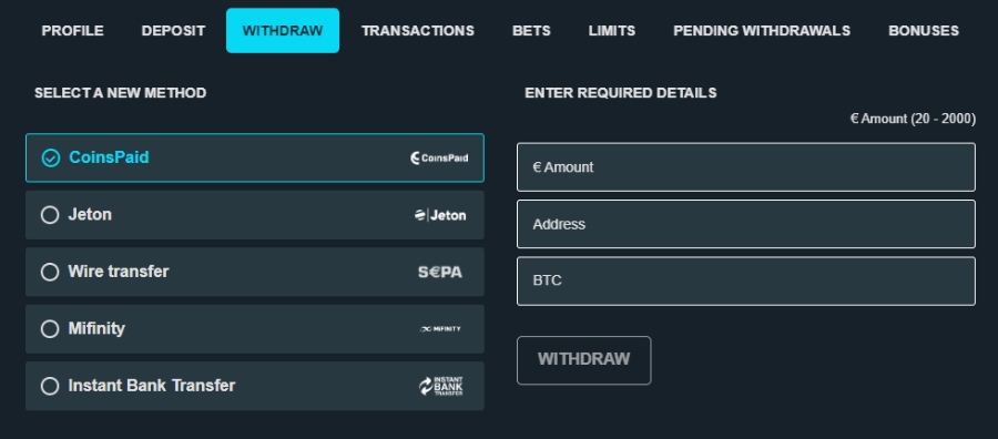 Withdraw X7 Casino